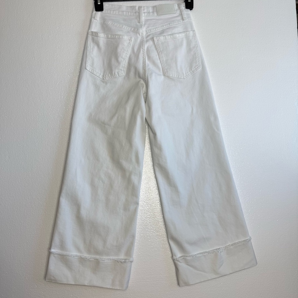 Pistola Lana Cuffed Crop High Rise Wide Leg Jeans White Women 26 - Picture 3 of 10